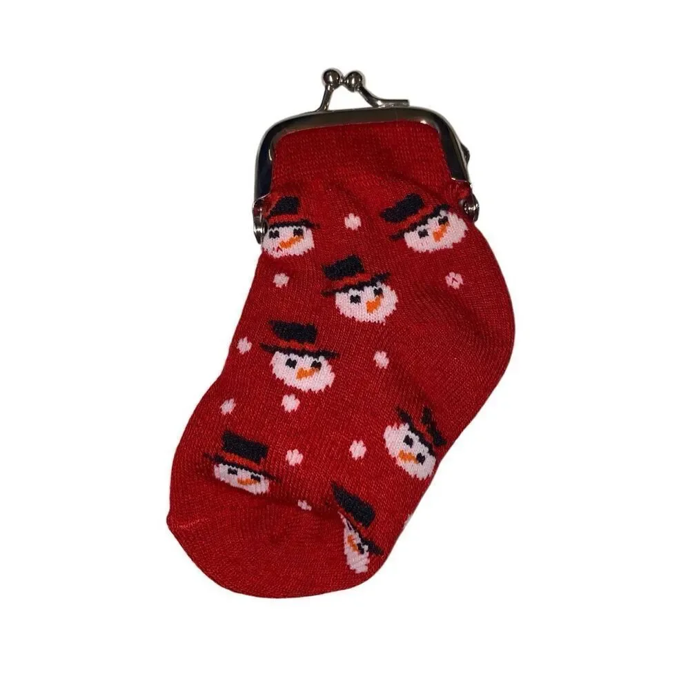 J Snowman Sock Purse Winter Christmas Xmas Toddler Girls Kids